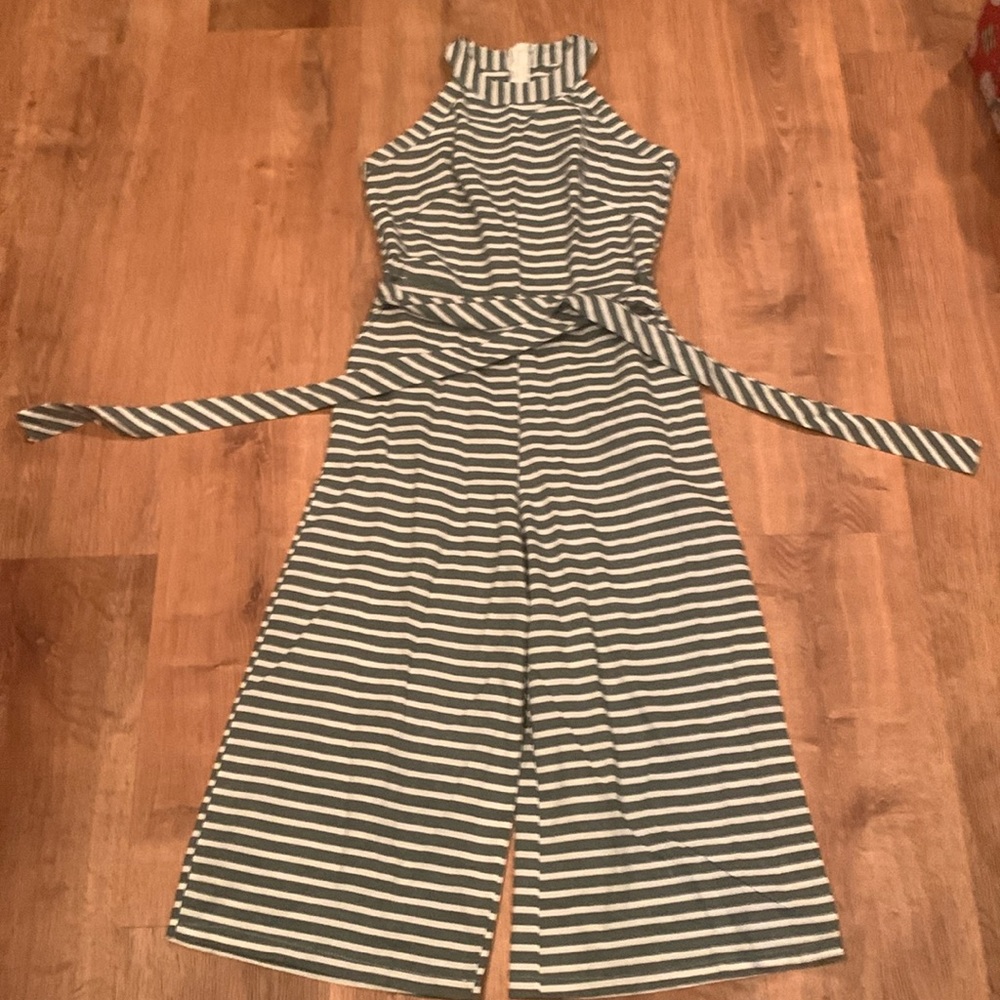 Wide Legged Striped Jumpsuit